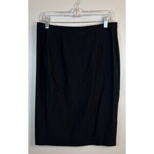 EILEEN FISHER  Black Crepe Pencil Skirt Women Medium Pull On Viscose Stretch